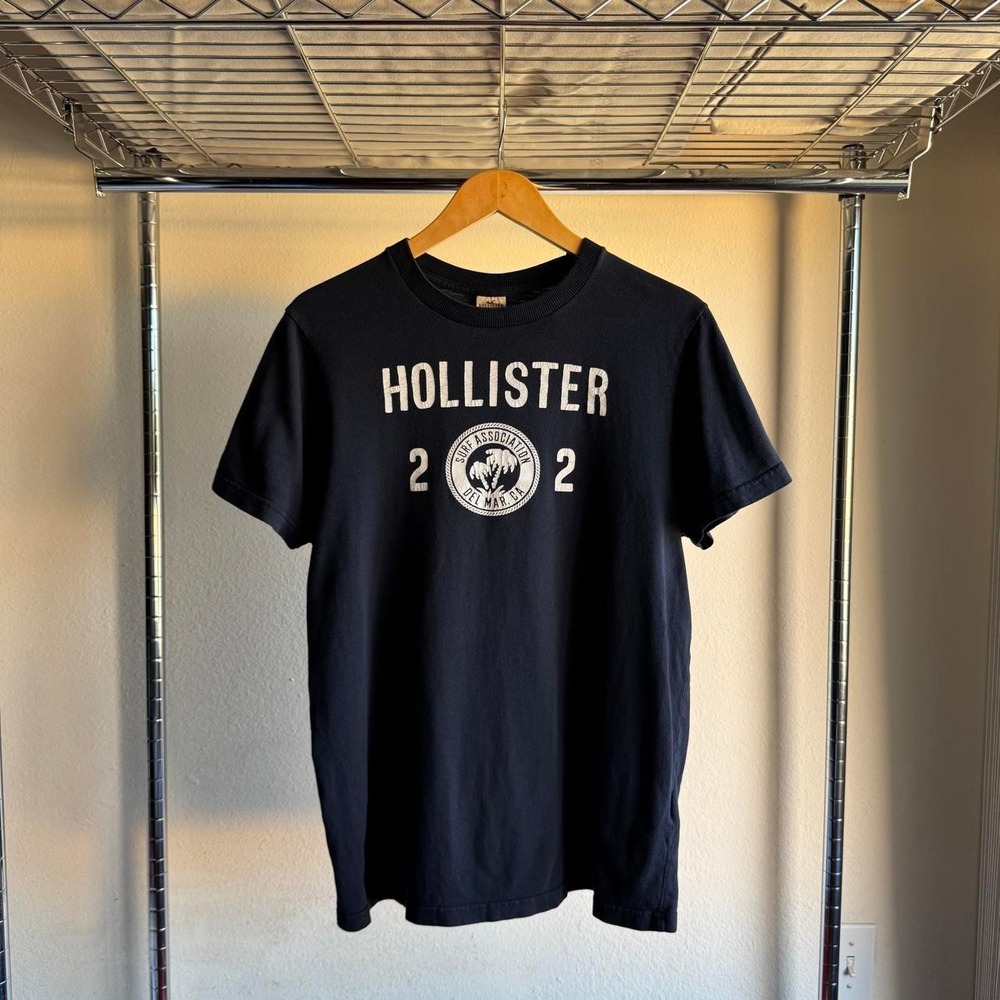Hollister Surf Association Del Mar CA Graphic Tee Navy Blue XL Crackle Logo